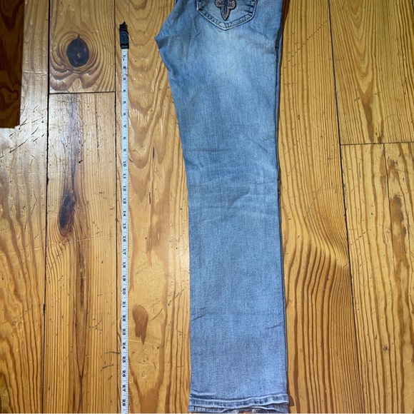 ROCK REVIVAL HEAVY STITCHING BLING FLAP POCKET JEANS SZ 29 - Picture 6 of 7